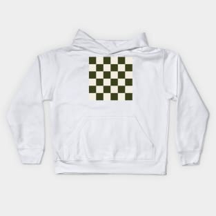 Checkered (Dark Olive Green) Kids Hoodie